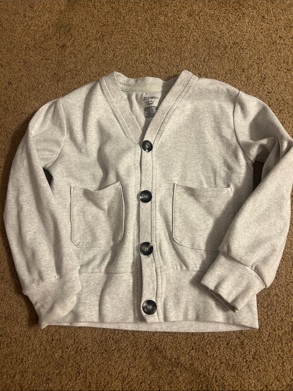 Little Bipsy Heather Gray Button Cardigan